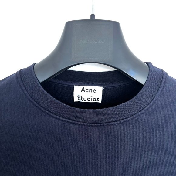 Acne Studios Mens Navy Casey Crewneck - Size Small - Picture 3 of 8